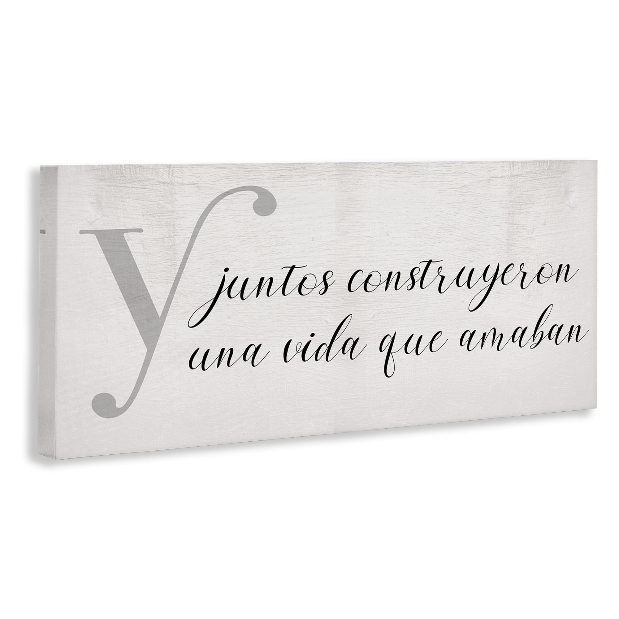 Stupell Industries Juntos Construyeron una Vida Inspirational Quotes & Sayings Painting Wrapped Canvas Art Print Wall Art, 40 x 17
