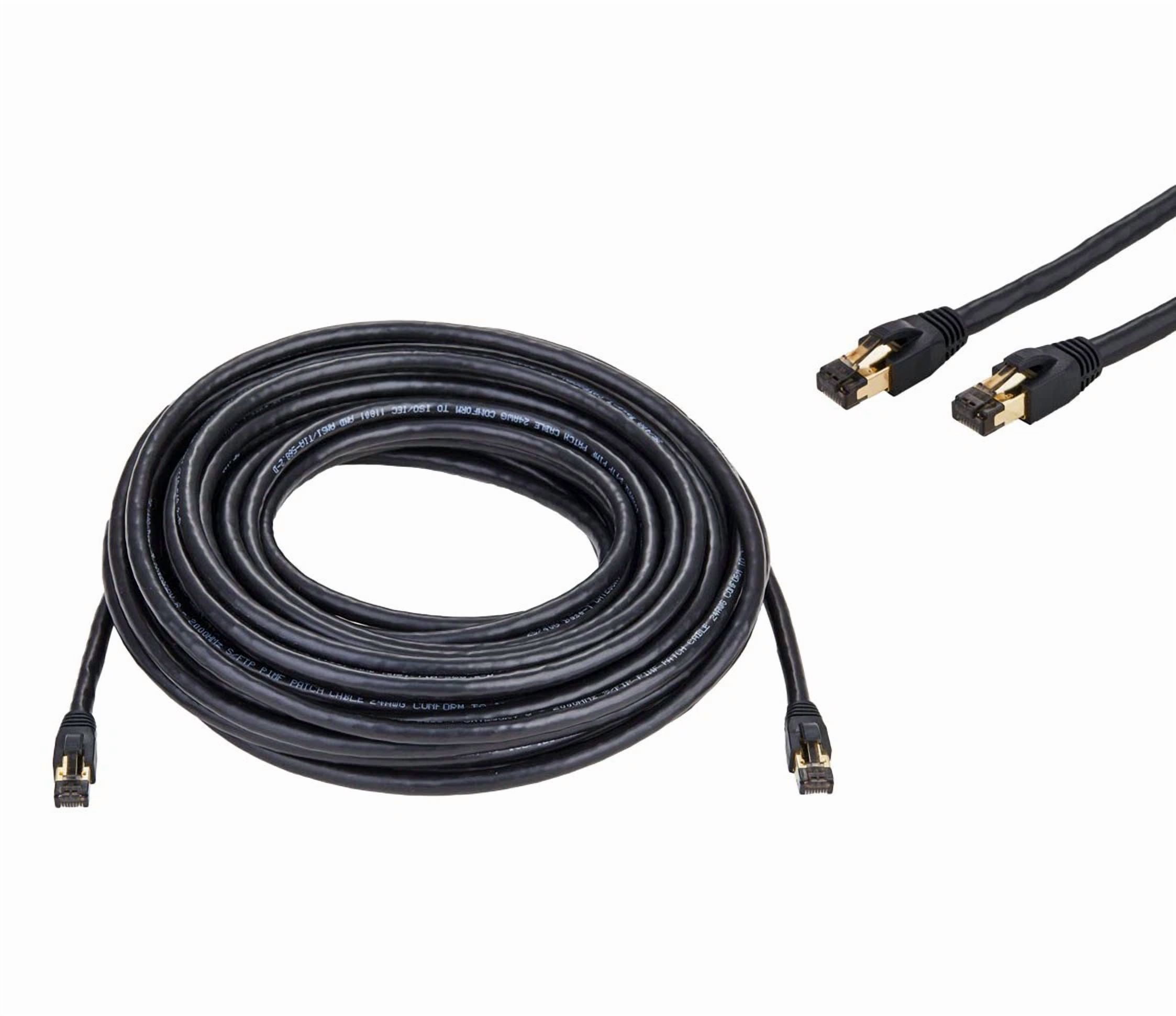 50FT Cat8 Ethernet Cable Copper Shielded RJ45 Cord for Router, PC, Gaming, Servers, PoE Security Cameras, Smart TVs, 40Gbps High-Speed Network Patch, Black, Cables Direct Online