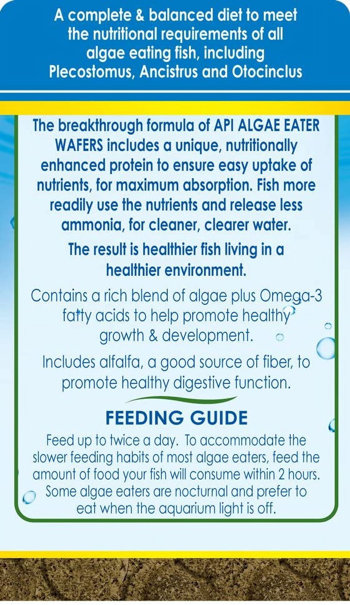 API Algae Eater Sinking Wafers Fish Food [Aquarium Bottom Feeder Food, Aquarium Supplies] 19.2 oz (3 x 6.4 oz)
