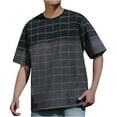 thumbnail image 2 of NuoCaiYun Short Sleeve Shirts for Men Big and Tall Quick Dry Workout Gym Tops Summer Pliad Round Neck Running Tee Shirt, 2 of 5