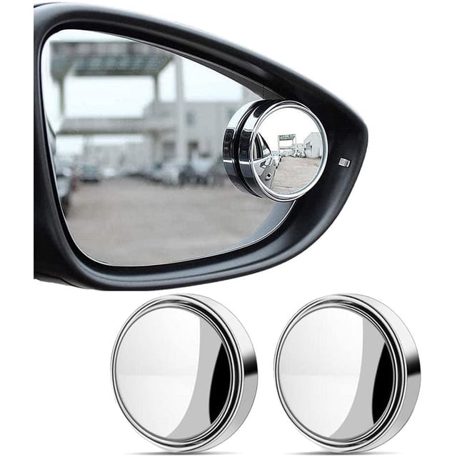 2 Pcs Blind Spot Mirrors Car 360°Rotate Round Hd Glass Adjustable Automotive Stick-On for Universal Cars Convex Side View Blindspot Mirror