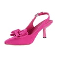 thumbnail image 5 of Women's Slingback Heels with Bow, Closed Pointed Toe Pumps with Elasticated Back Strap, Stiletto High Heels Elegant Evening Dress Party Shoes Hot Pink 9, 5 of 8