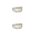 thumbnail image 1 of Guardurnaity Anillo de aleación para mujer, elegante cristal cruzado, joyería de mano decorativa, chapado, decoración de moda, collar, colgante Talla 8 2piezas, 1 of 6