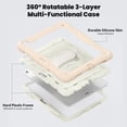 thumbnail image 3 of Case for iPad Air 13 Inch M3 2025 / M2 2024 12.9 inch (3rd/4th Gen) with Screen Protector, 360 Degree Rotating Kickstand Hand Strap Shockproof Cover with Shoulder Strap, Cream Rose Gold, 3 of 7