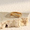 thumbnail image 3 of Stainless Steel Diamond Simulant Ring Geometric Thin Band Electroplated For Women Fashion Accessory Lustrously, 3 of 5