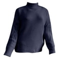 thumbnail image 6 of Ediodpoh Womens Sweaters Knit Batwing Sleeve Roll Neck Europe America Style Cozy Winter Navy XXXXXL, 6 of 6