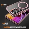 thumbnail image 5 of ELEHOLD Case for Samsung Galaxy S25 Ultra, Shockproof Crystal Clear Magnetic Phone Case,Pink, 5 of 8