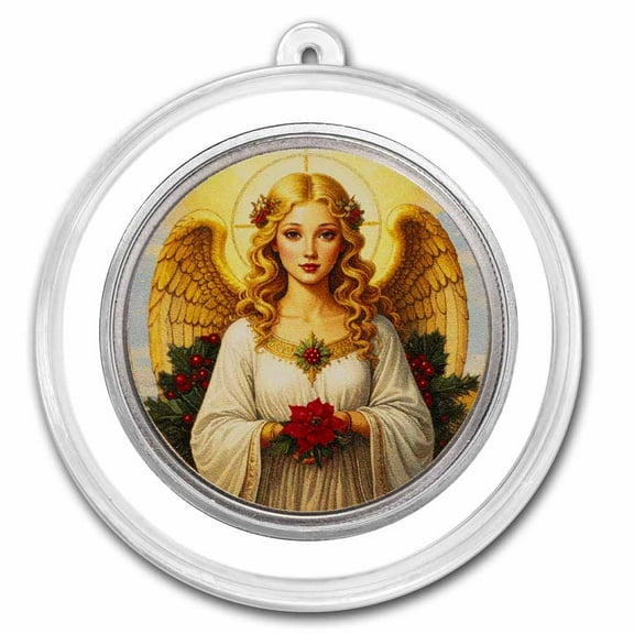 1 oz Silver Colorized Round - Cute Christmas Angel