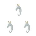 thumbnail image 4 of Decodeary Resin Key Hook Durable And Functional Addition To Home Resin Elephant Head Animal Wall Mounted Hook Animal Head Key Hook White gold (horse) 3Set, 4 of 6