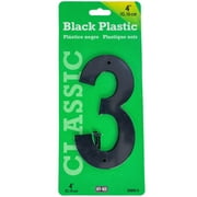 HY-KO 4 Black Plastic Modern Number 3
