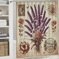 thumbnail image 6 of GOSMITH Vintage Flower Lavender French Country Stamp with Violet Bouquet Shower Curtain Multiple Sizes White, 6 of 7