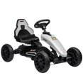thumbnail image 1 of Aosom Pedal Go Kart for Kids w/ Swing Axle, Adjustable Bucket, White, 1 of 9