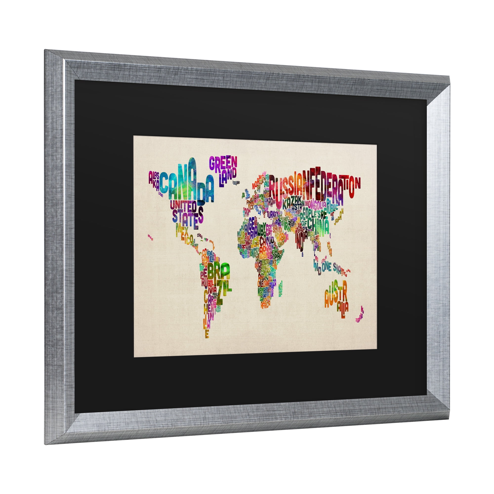 Trademark Fine Art 'Typography World Map II' Canvas Art by Michael Tompsett
