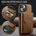 thumbnail image 3 of Allytechgroup Wallet Case for iPhone 15, PU Leather Wallet Case with Detachable Cards Holder Kickstand Support Wireless Charging Shockproof Protective Bumper for Women Men, Brown, 3 of 11