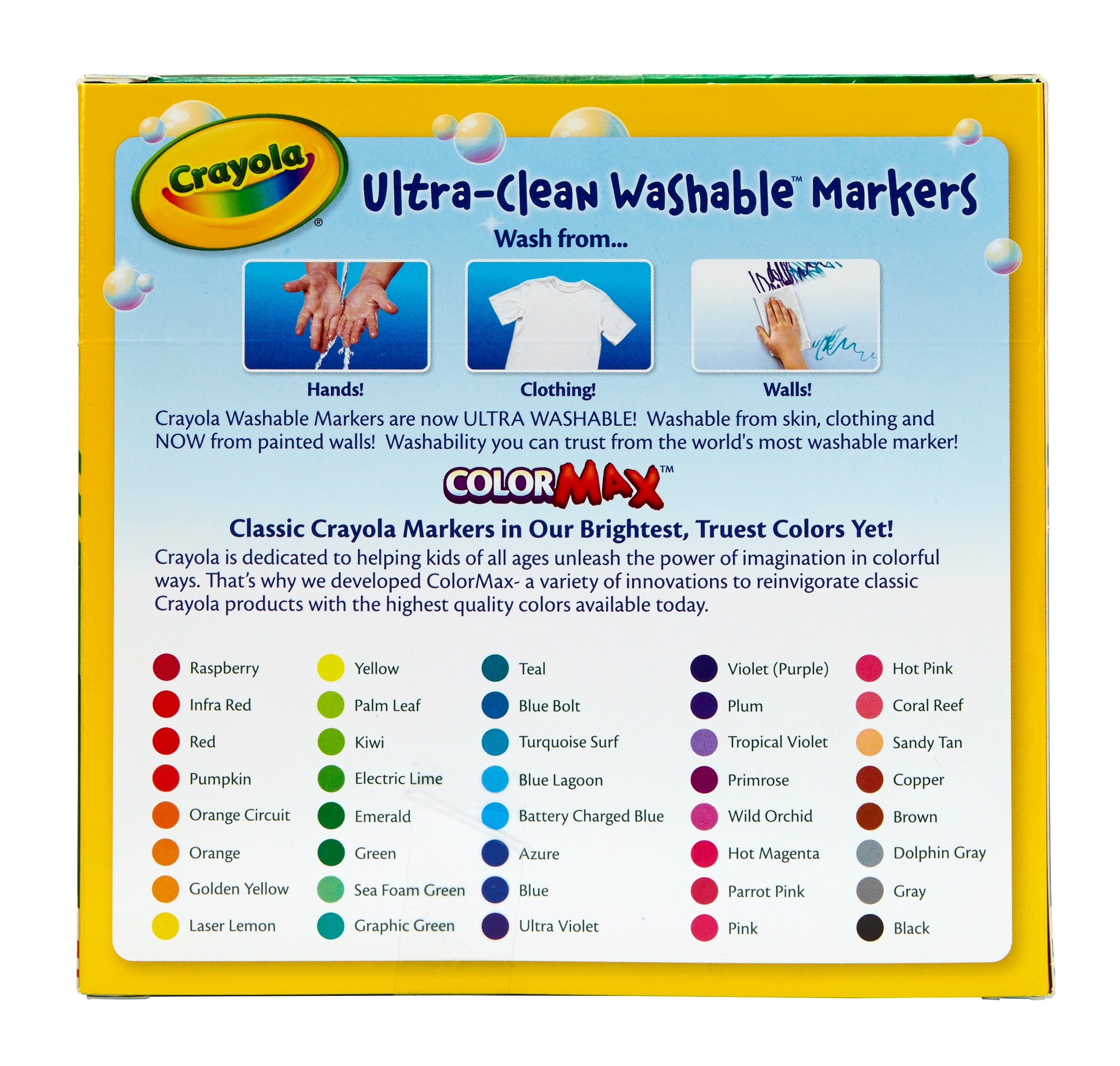Crayola 40CT Classic Broad Line Washable Markers, Bulk Case of 6 Boxes, 240 Pieces, School Supplies