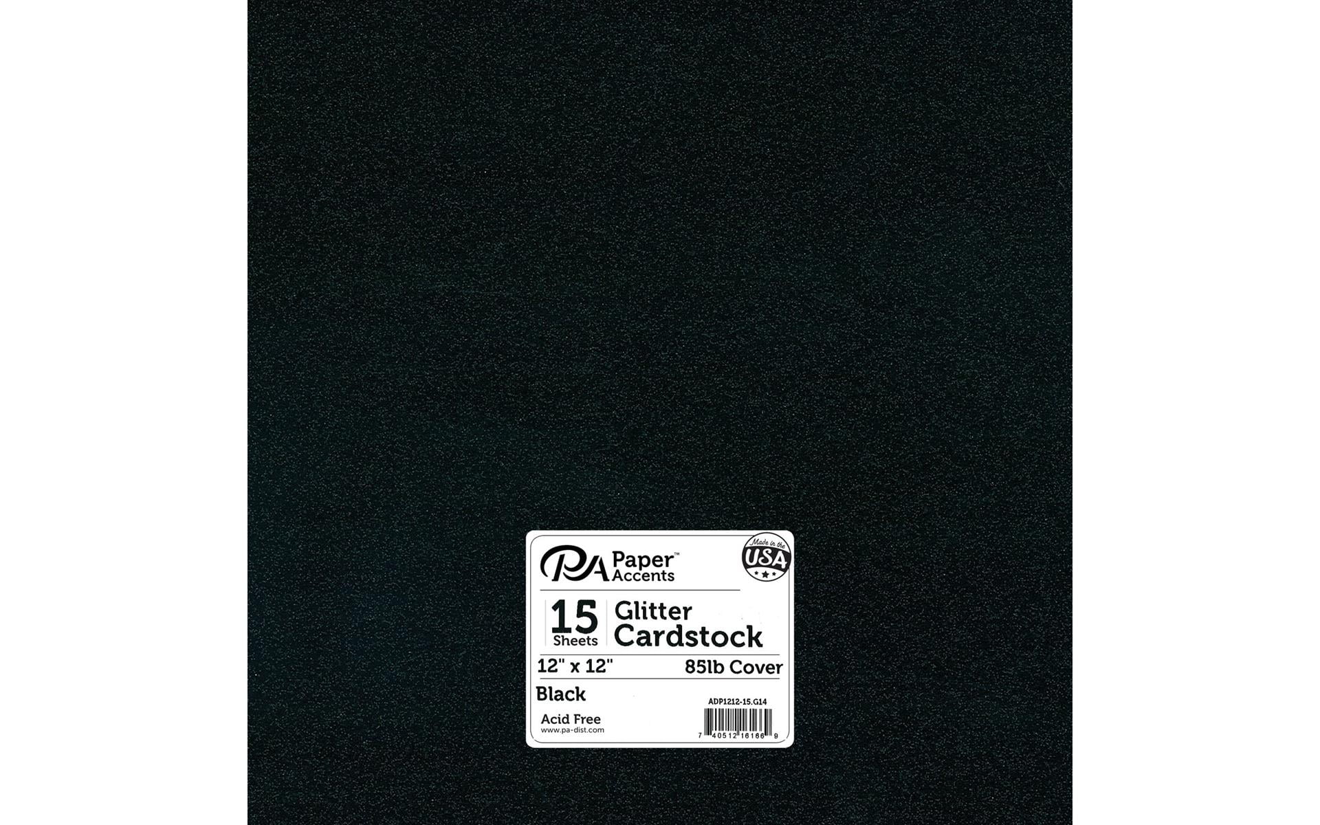 Paper Accents Glitter Cardstock 12'x 12' 85lb 15pc Black