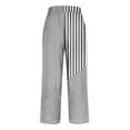 thumbnail image 5 of Lenpel Wide Leg Pants for Women Cotton Elastic High Waisted Striped Lounge Pants Casual Loose Trousers with Pockets, 5 of 5