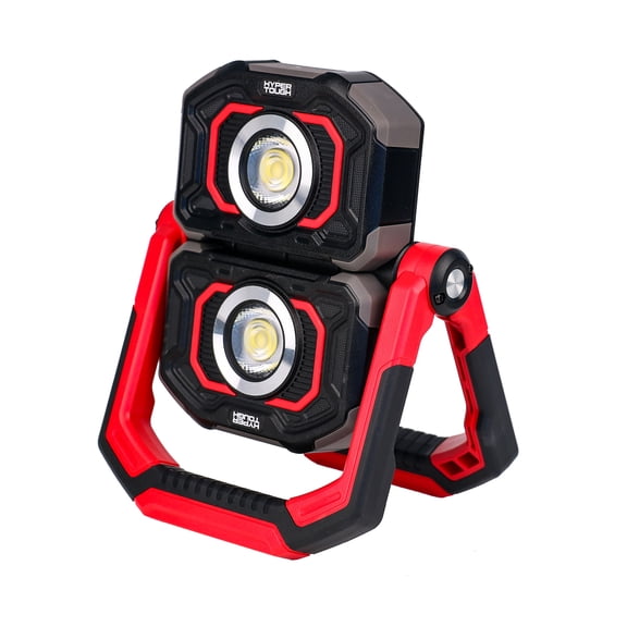 Hyper Tough 2000 Lumens Rechargeable LED Work Light, Magnetic Handle, IPX7 Rating, Double as Power Bank