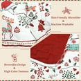 thumbnail image 5 of Exclusivo Mezcla Christmas Quilt King Size, Rust Red Striped Bedspreads Reversible Coverlets Bedding Set with Printed Flowers Reindeer Pattern (1 Quilt, 2 Pillow Shams), 5 of 6