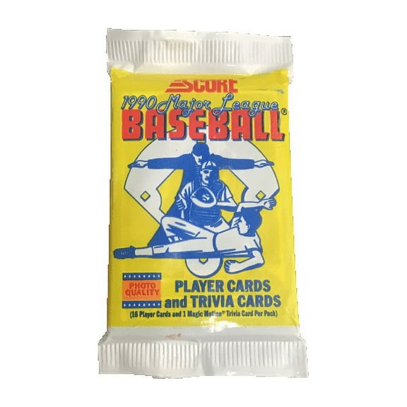 1990 Score Unopened Baseball Card Pack - 16 Cards and 1 Magic Motion Trivia Card