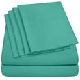 thumbnail image 4 of Premium Home Collection Microfiber Soft Cooling Bed Sheet Set - 6 Piece, Queen, Turquoise, 4 of 7