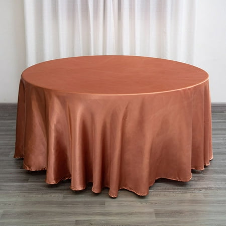 

Efavormart 120 Terracotta Wholesale Linens SATIN Round Tablecloth for Kitchen Dining Catering Wedding Birthday Party Events