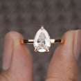 thumbnail image 3 of Cora Jewellery 3CT Hidden Halo Pear Moissanite Engagement Ring For Women, 18K Rose Gold, 3 of 5