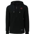 thumbnail image 2 of Men's Cutter & Buck  Black Cincinnati Reds Roam Eco Half-Zip Recycled Pullover Hoodie, 2 of 3