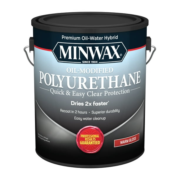 Minwax Water Based OilModified Polyurethane, Gloss, Clear, 1 Gallon