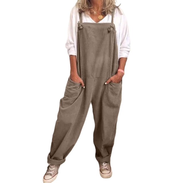 Pantalones con tirantes informales en general de lino y algodón para mujer, pantalones de verano para mujer