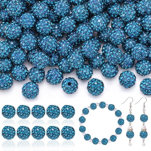 Craft Beads TINKRSTUFF, 160 unidades, diamantes de imitación de circonio azul de 10 mm