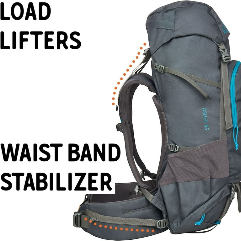 Kelty Asher 55 Liter Day Hiking Pack Internal Frame - Beluga/Stormy Blue -  Walmart.com