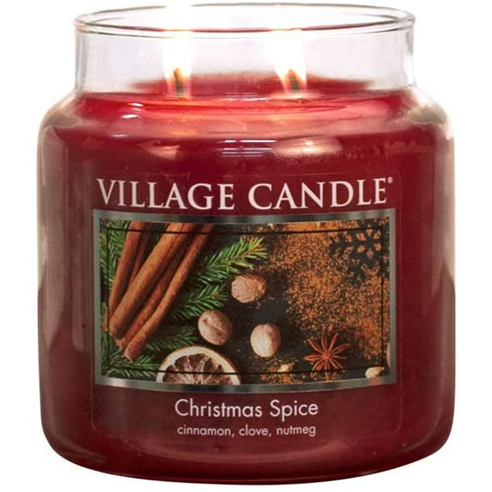 Village Candle Christmas Spice, Medium Glass Apothecary Jar Scented