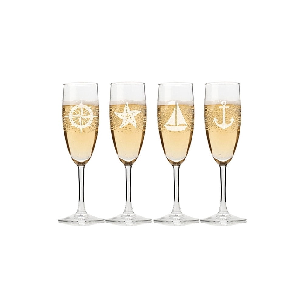 Madison Nautical Collection Champagne Flutes Set Of 4 Com