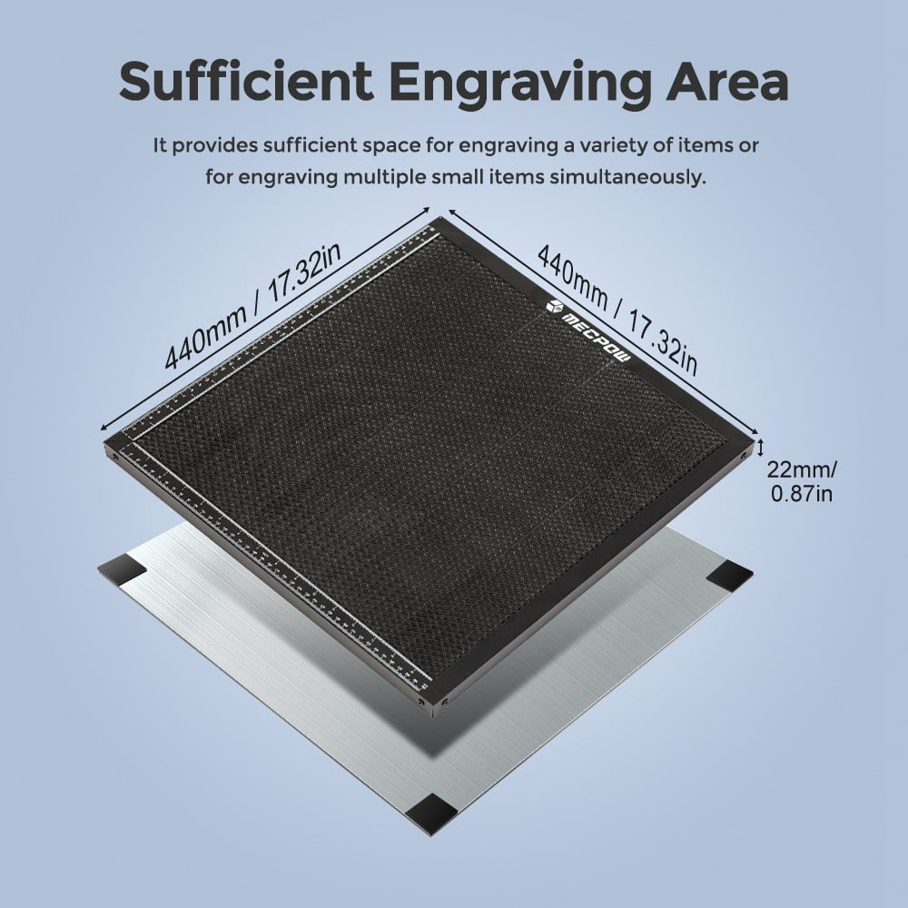 H44 440x440mm Laser Engraver Honeycomb Working Table Board Platform - Compatible with Diode and CO2 Laser Machines-Mecpow