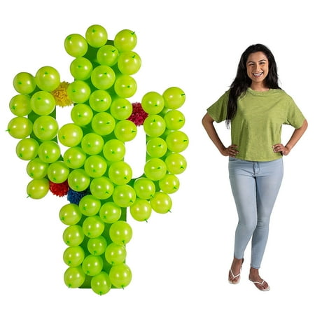 Fun Express 3D Balloon Cactus Cardboard Stand-Up Cutout - Vibrant and Colorful Party Decor for Events Celebrations Birthdays and Special Occasions - Perfect for Fun and Eye-Catching Displays - 1 Piec