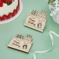thumbnail image 5 of 2pcs Wood Birthday Money Clip Decoration Birthday Cake Blanched Almond 105x105x10mm, 5 of 6