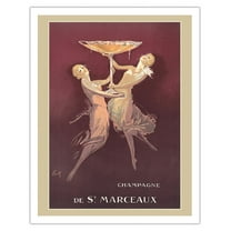 De St. Marceaux - French Champagne - Vintage Advertising Poster by Erik c.1935 - Fine Art Matte Paper Print (Unframed) 11x14in