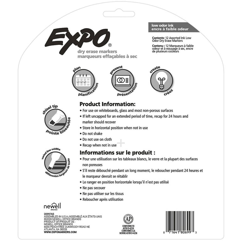 Marqueur pour tableau blanc Expo® Paquet de 12 variés