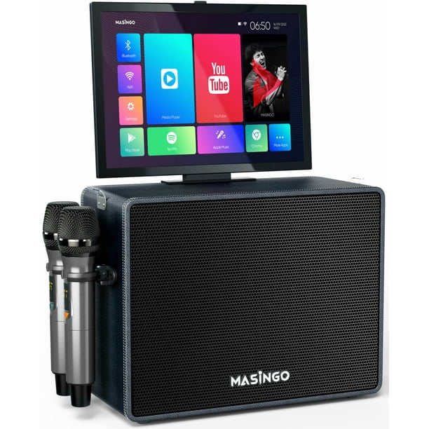 MASINGO 2023 Professional Karaoke Machine with Lyrics Display Screen