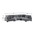 thumbnail image 6 of Lexicon Traverse 4-Piece Corduroy Upholstered Modular Sectional in Gray, 6 of 6
