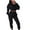 Black, variant on Mrat Womens Long Sleeve Cropped Hoodle Tops Sweatshirt Slim Leg Drawstring Pants with Pockets Sweatsuit Set S-79 Beige XXL