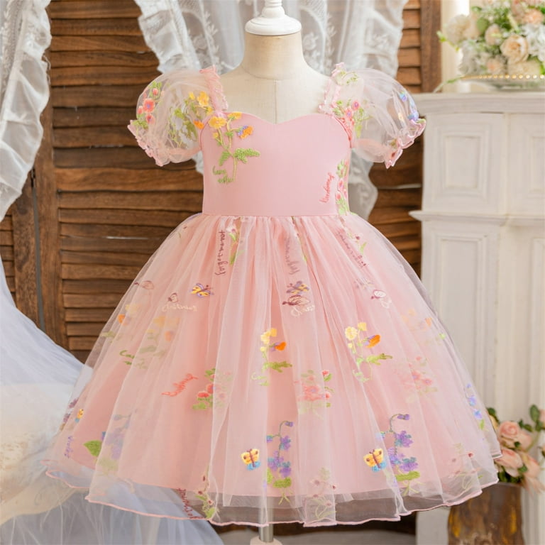 chinese dress ladies Illusion Applique Tulle Maxi Flower Girl Dress – DUNTERY main image 0
