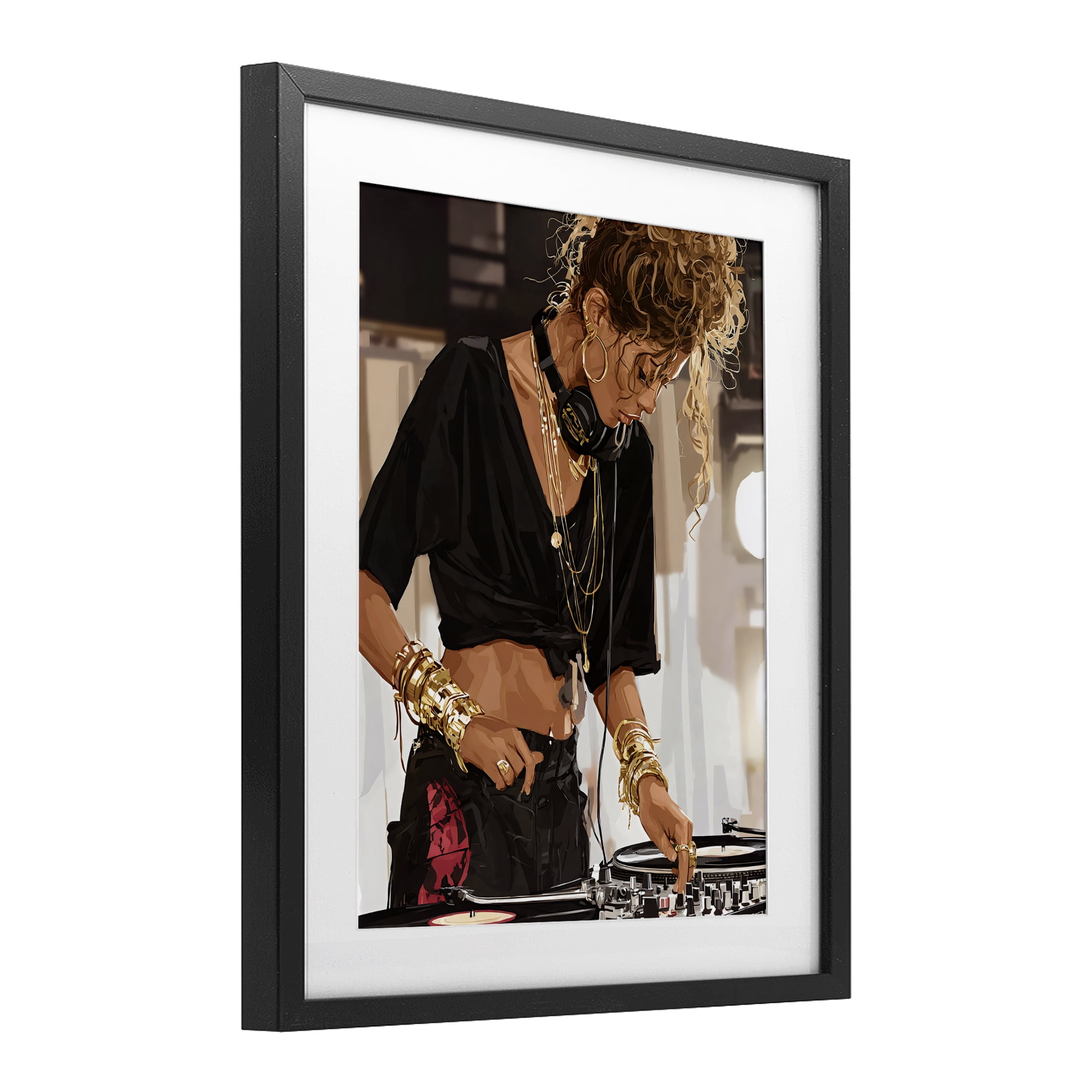 Stupell Industries Speaking Through Music DJ Black Framed Print Under Glass, design by Franklyn Gregory