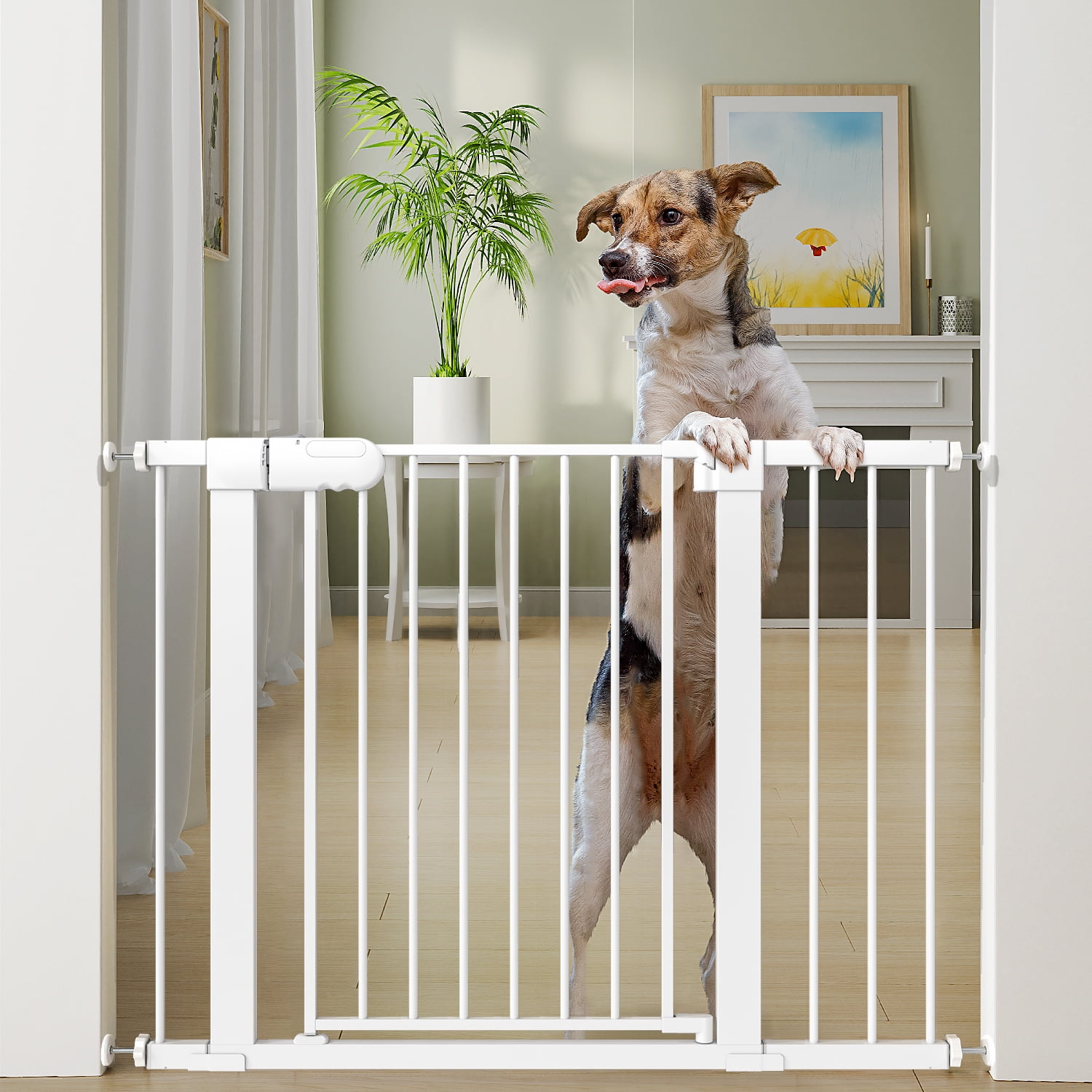 Babyomi Auto-Close Pet Gate, White photo 1
