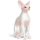 thumbnail image 5 of Paquete de 2 figuras de gato Sphynx, modelo de gato sin pelo de resina, estatua de gato sin pelo Sphynx para decoración del hogar, gris y rosa, 5 of 5
