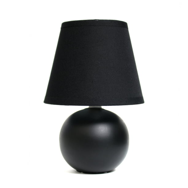 Mini Ceramic Globe Table Lamp Black, Bulb Table Lamp Black