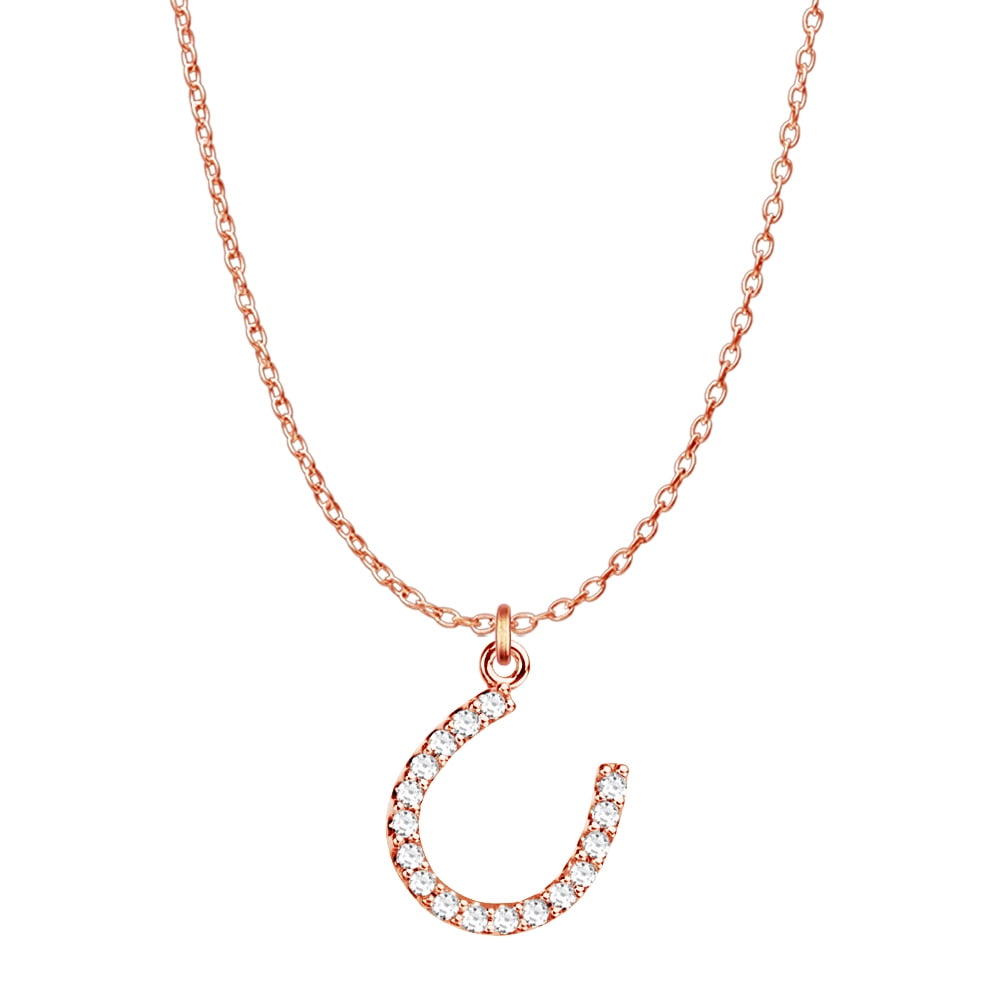Elegant 14k Rose Gold CZ with Genuine Garnet Center Stone Chic Hamsa Pendant Necklace