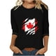 thumbnail image 1 of Camisetas Casuales de las Mujeres de Moda Impresa 3/4 Mangas Blusa Cuello Redondo para el Hogar Y Diario, 1 of 4