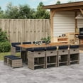 thumbnail image 1 of vidaXL 13 Piece Garden Dining Set with Cushions Grey Poly Rattan, 1 of 5